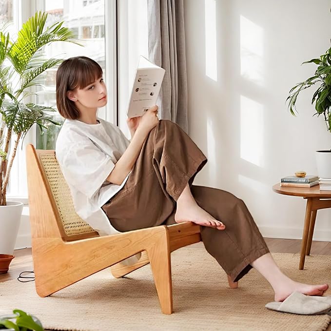 Rattan Chair 2Pcs, Mid Century Modern Accent Chair, Leisurely Reading Chair - Image 2