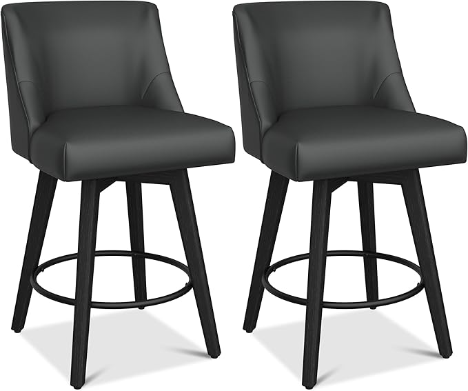Counter Height Bar Stools Set of 8, Modern Swivel Barstools - Image 9