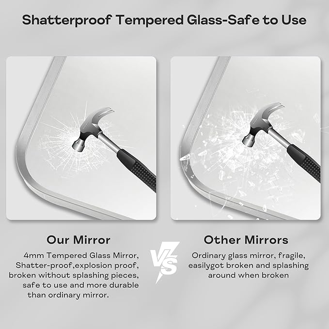 Silver Metal Framed Bathroom Mirror - Image 4