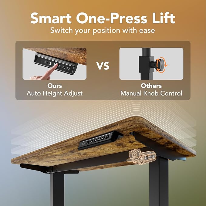 HUANUO 43 x 24 inch Electric Standing Desk Adjustable Height, 4 Memory Height - Image 5