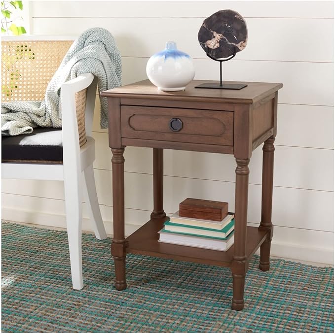 SAFAVIEH Home Collection Allura Brown 1-Drawer Bottom Shelf Accent Table - Image 2