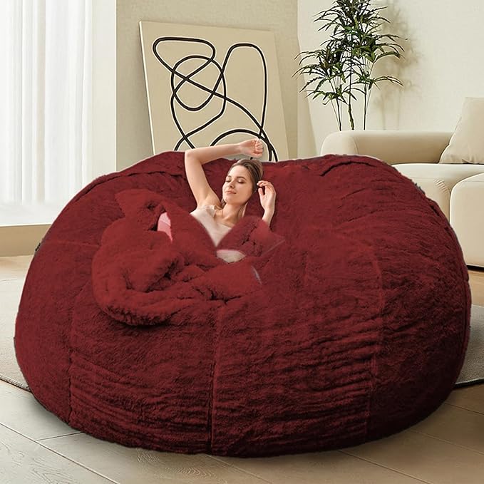 Bean Bag Chair for Adults Kids Without Filling Comfy Oversized Round Lounge by FunnyFurnitureforYourHous
