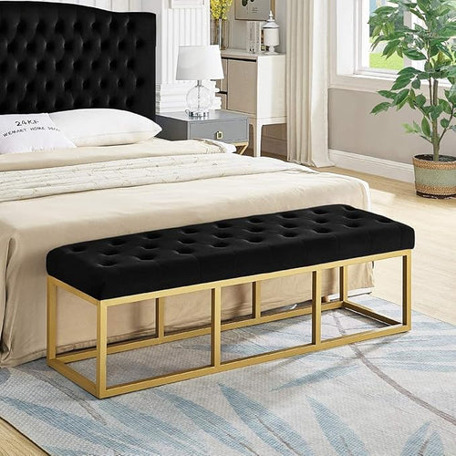 24KF Upholstered Tufted Long Bench - Image 2