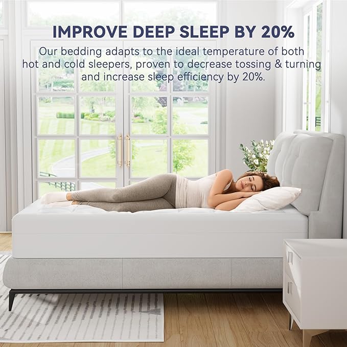 ELEMUSE Full XL Dual Layer 3 Inch Memory Foam Mattress Topper, 2 Inch Cooling - Image 5