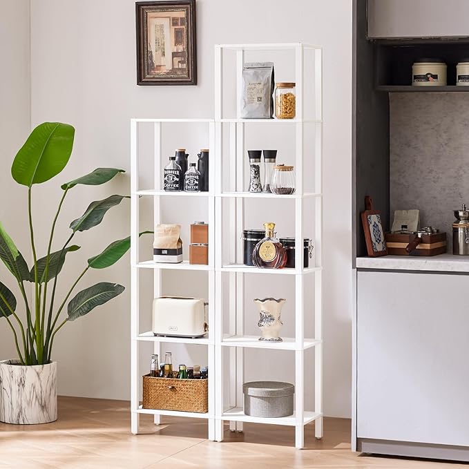 54in Tall Bookshelf 5-Tier Small Narrow Bookcase, Skinny Book Shelf - Image 8