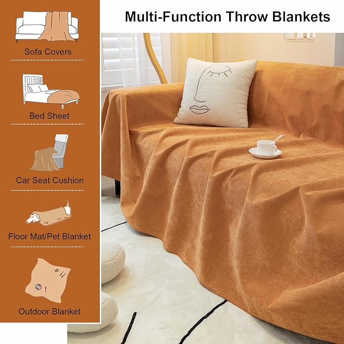 STACYPIK Waterproof Orange Couch Cover - Image 3