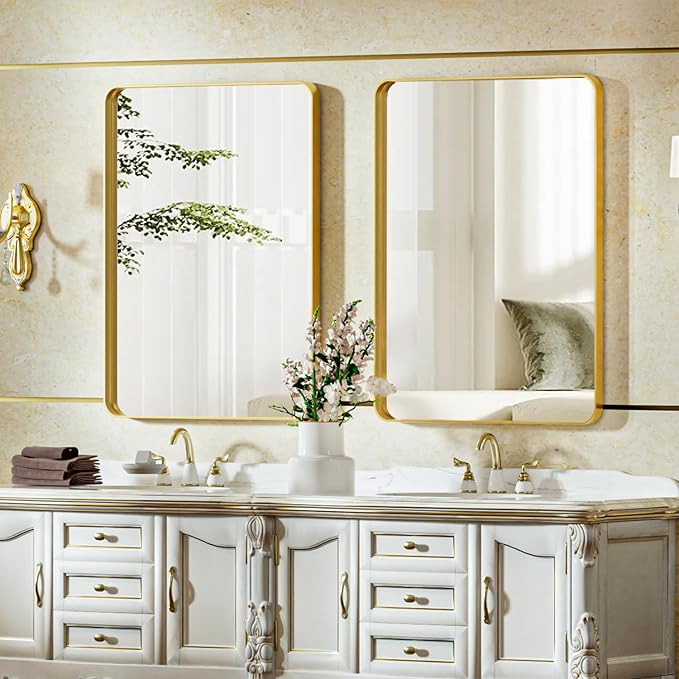 Bathroom Mirror 20x30 inch, Modern Round Corner Bathroom Vanity Mirror - Image 6