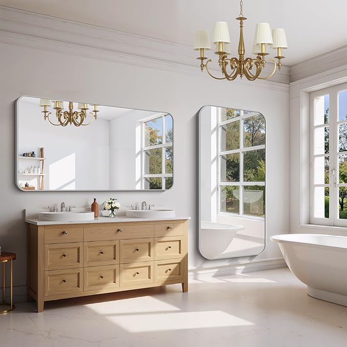 FORBATH 30x60 Inch Silver Bathroom Mirror - Image 3