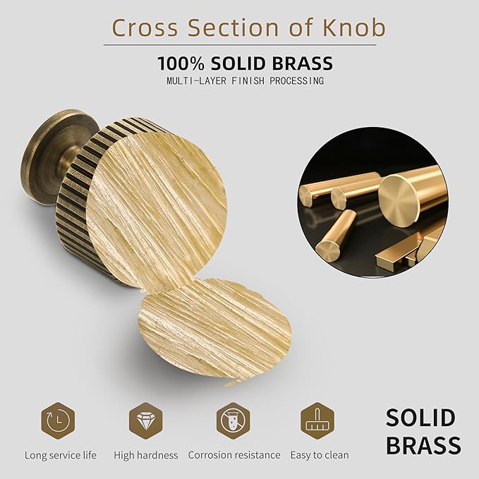 Antique Brass Kitchen Cabinet Knob - Image 2