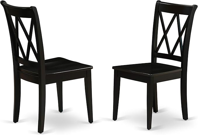 East West Furniture SHCL5-BLK-W 5 Piece Dining Room Table Set Includes a Round - Image 4
