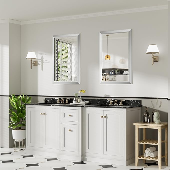 24x36 Inch Silver Bathroom Mirror - Image 5