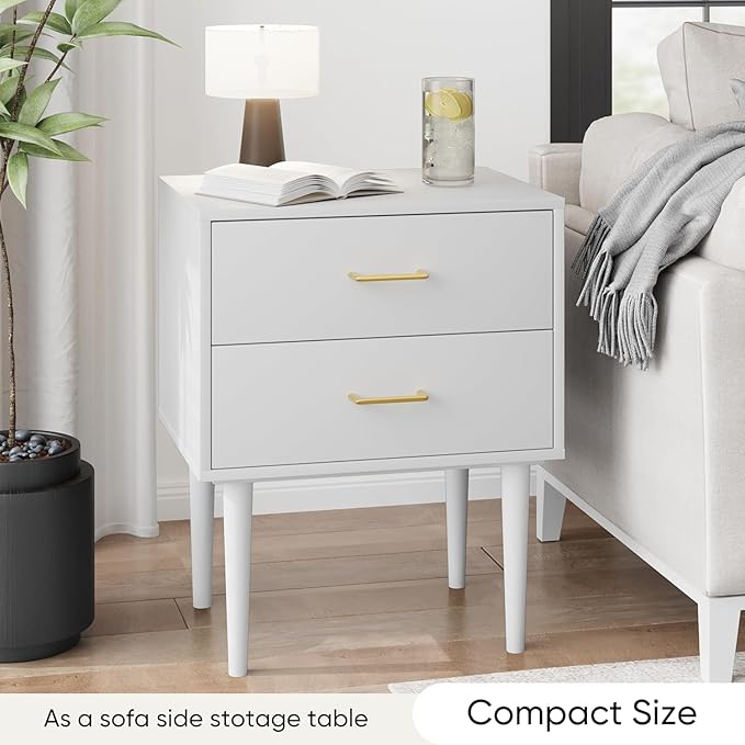 Smart FENDE 26 inch Tall White Nightstand - Image 4