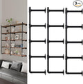 Industrial Pipe Shelf Brackets Wall Mount, Open Black Pipe Shelving by YCCO