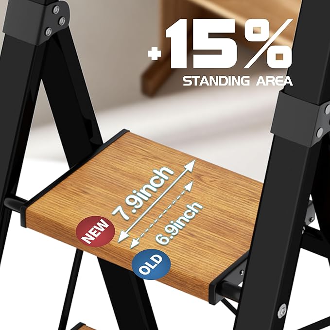 5 Step Ladder, Lightweight Folding Step Stool - Image 2