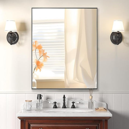 24x32 Inch Black Bathroom Mirror - Image 2
