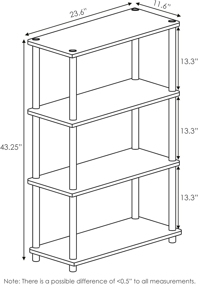 Furinno Turn-N-Tube 4-Tier Multipurpose Shelf Display Rack, Round Tubes - Image 6