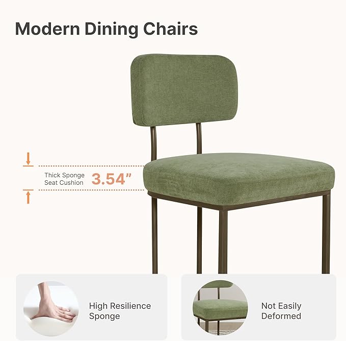 Dining Chairs Set of 4, Upholstered Modern Kitchen Chairs - Image 4