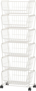 PUSDON Stackable Metal Storage Carts, Dual Use Shelf by PUSDON