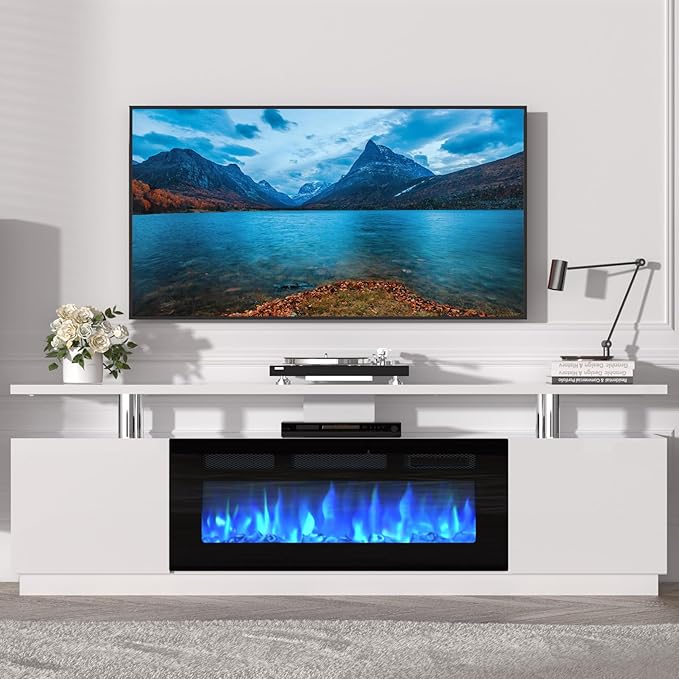 70'' Fireplace TV Stand, Entertainment Center by Unknown