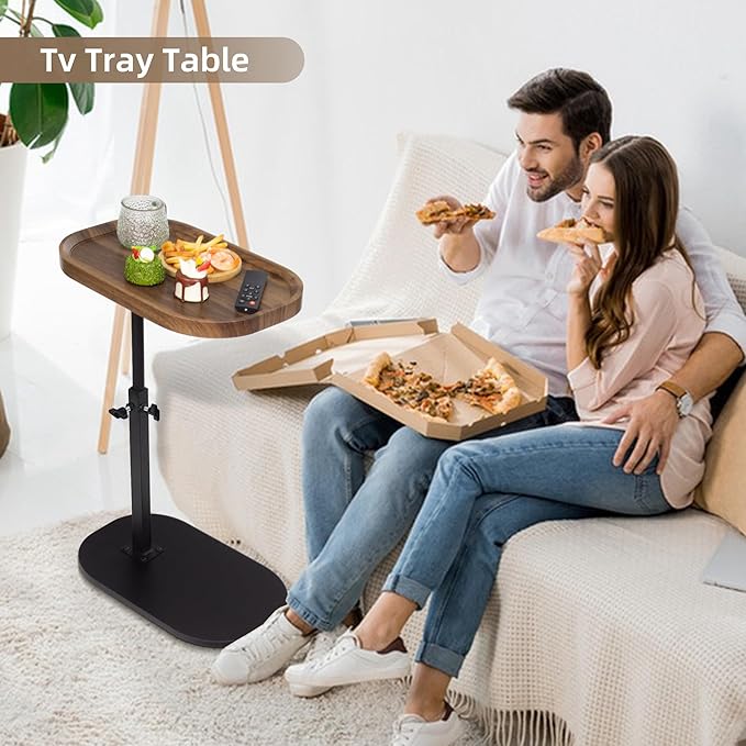 Aoligrace Nightstands Set of 2 Adjustable Height, 360°Swivel C Shaped End Table - Image 2