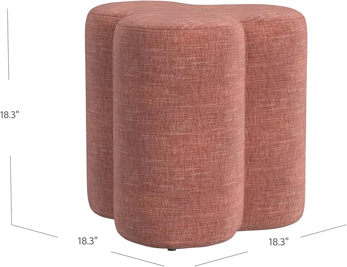 HomePop Upholstered Clover Shaped Ottoman Home Décor|Foot Rest Ottoman - Image 3