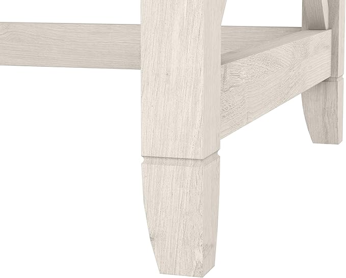 Bush Furniture Key West 60W Modern Farmhouse L Shaped Desk in Linen White Oak | - Image 6