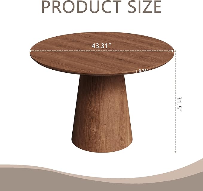 Round Dining Room Table for 4, for Kitchen, Living Room, Small Spaces, - Image 2