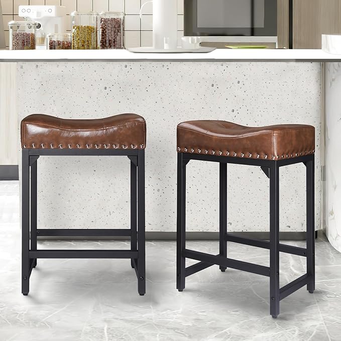 Bar Stools Set of 3, Counter Height Bar Stools - Image 6