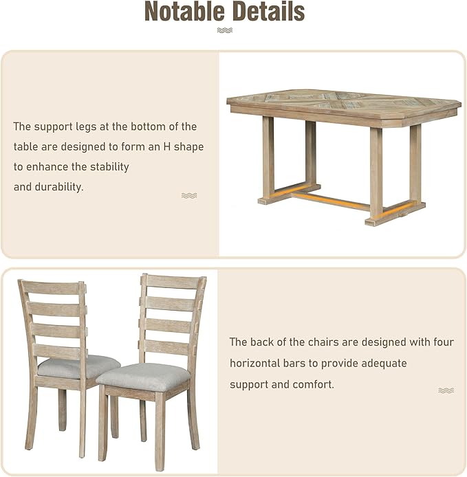 Ball & Cast 6 Piece Wood Dining Table Set - Image 5