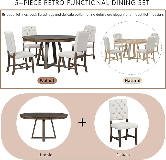 Ball & Cast 5 Piece Dining Table Set - Image 7