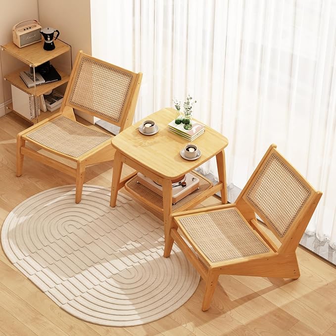 Rattan Chair 2Pcs, Mid Century Modern Accent Chair, Leisurely Reading Chair - Image 5