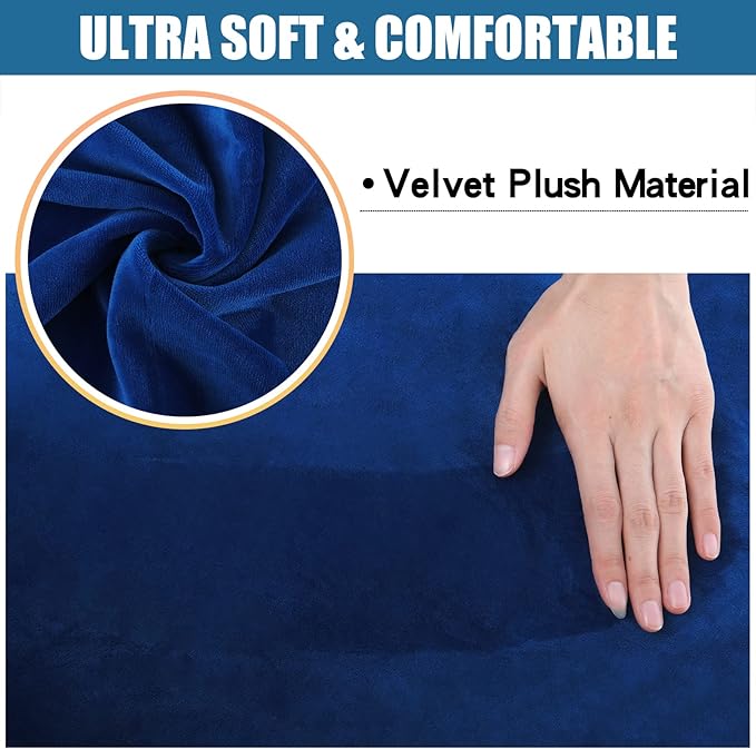 Smiry Velvet Seat Covers for Dining Room Chair Set of 4, Stretch Fit Removable - Image 2