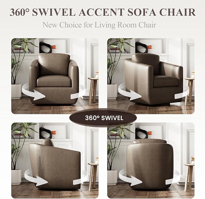 COLAMY 360° Swivel Accent Chair Set of 2 - Image 4