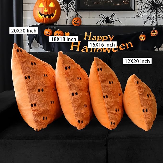 4TH Emotion Halloween Ghost Decorative Lumbar Pillow Covers 12x20 Set of 2 - Image 6
