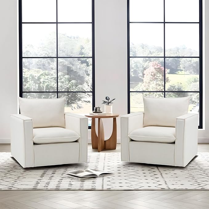 Swivel Accent Chair, 34 Inches Wide Upholstered Arm Chair - Image 6