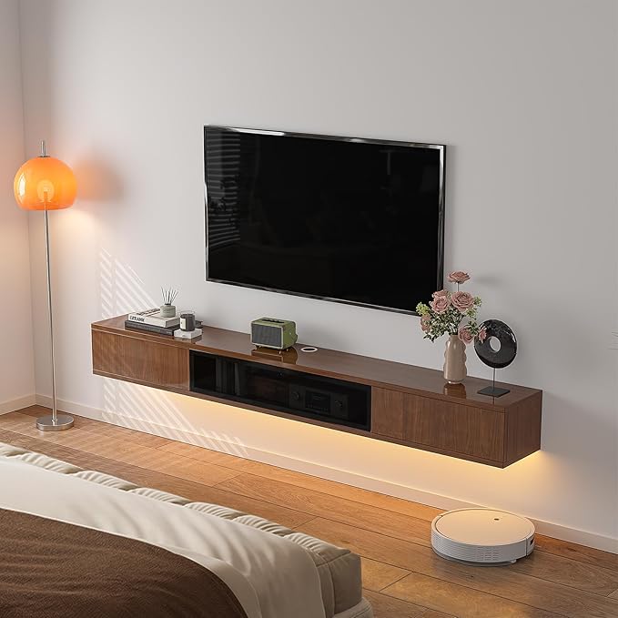 High Gloss Floating TV Stand, Under TV Floating Shelf, Floating TV Cabinet - Image 8
