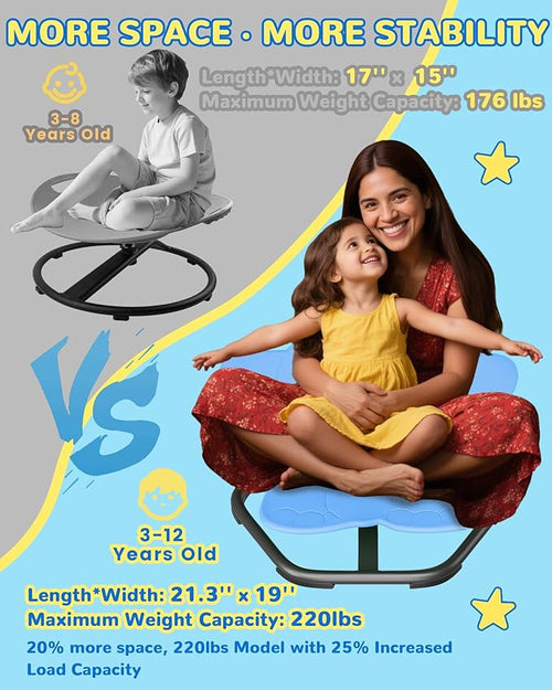 21" L × 19" W Spinning Chair for Autistic Kids, Sensory Toys for Kids - Image 2