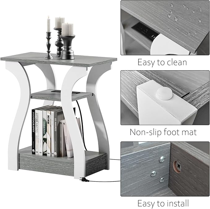 End Tables Living Room Set of 2, Nightstand - Image 7