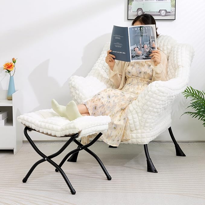 HollyHOME 15" Folding Footrest Stool, Upholstered Small Foldable Ottoman - Image 8