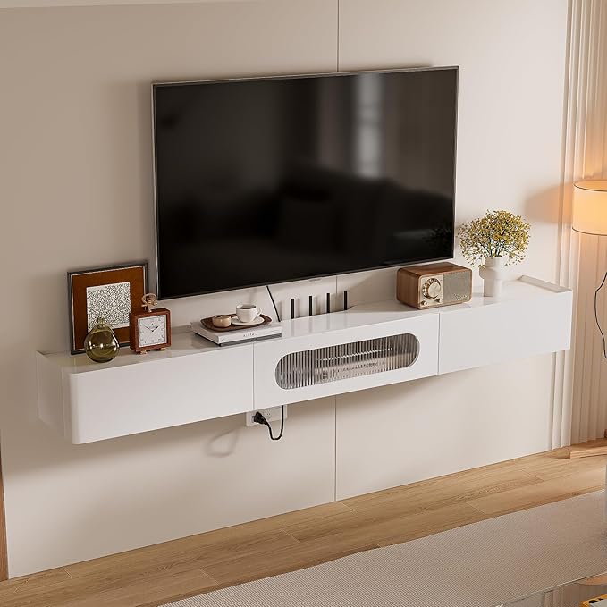 Floaticase Floating TV Stand, 78IN Fully Assembled Hign Gloss Wall Mounted TV by FloatiCasa