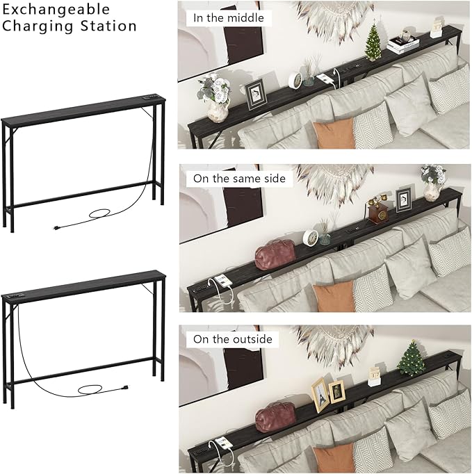 Tohomeor Skinny 5.9" Console Table 47.24" Narrow Long Sofa Table - Image 7