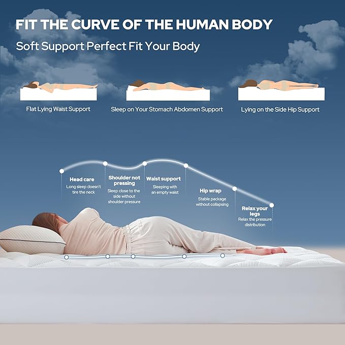 BEDLORE Full Mattress Topper, Viscose Made from Bamboo Soft Pillow Top Mattress - Image 3