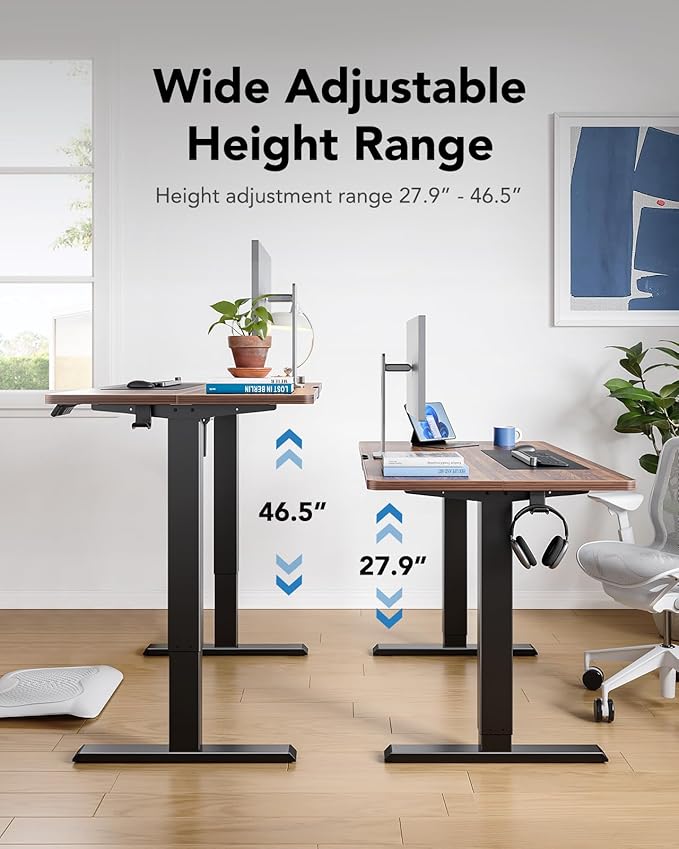 HUANUO 55" x 28" Electric Standing Desk Adjustable Height, 4 Memory Height - Image 5