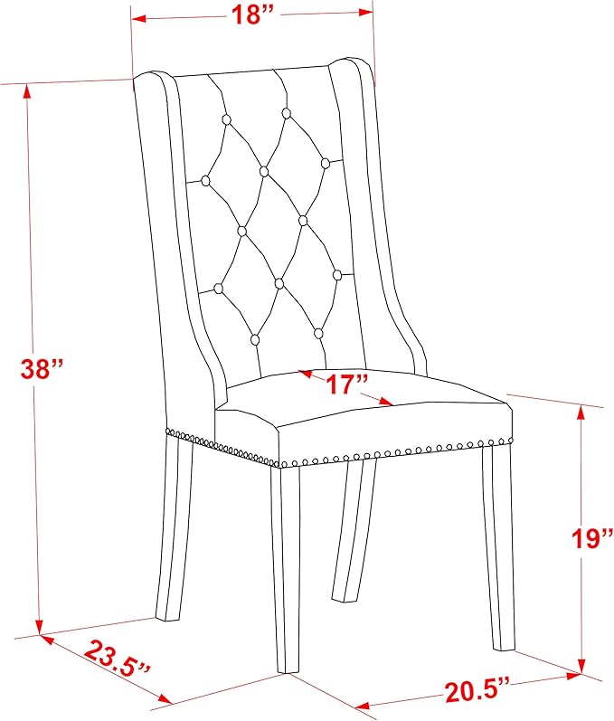 East West Furniture V727FO749-5 5 Piece Dining Set Includes a Rectangle Dining - Image 16