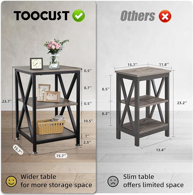 End Tables Living Room Set of 2, Indoor Side Tables Living Room - Image 3