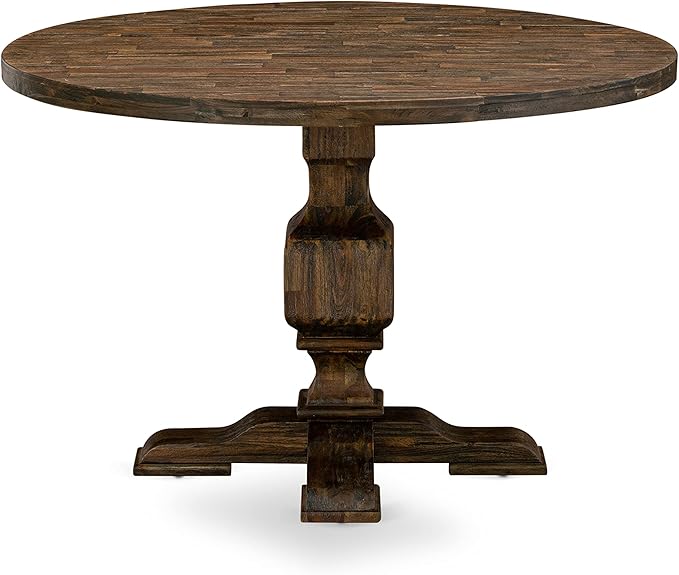 East West Furniture I3MZ7-748 7 Piece Dining Room Table Set Consist of a Round - Image 3