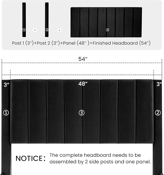 SHA CERLIN Full Bed Frame/Velvet Upholstered Platform Bed Frame - Image 8