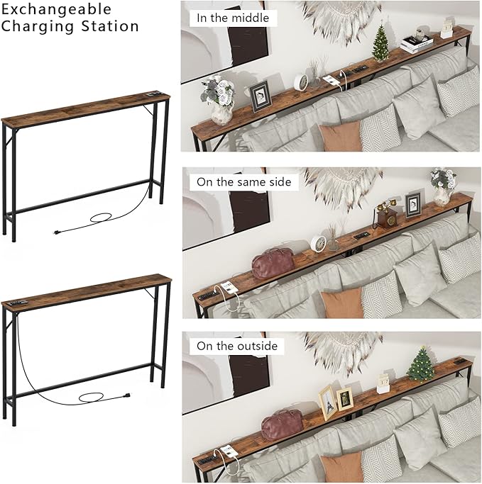 Tohomeor Skinny 5.9" Console Table 47.24" Narrow Long Sofa Table - Image 6