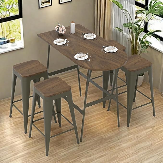 30 inch Backless Bar Stools Set of 4, Indoor Metal Bar Stools - Image 8