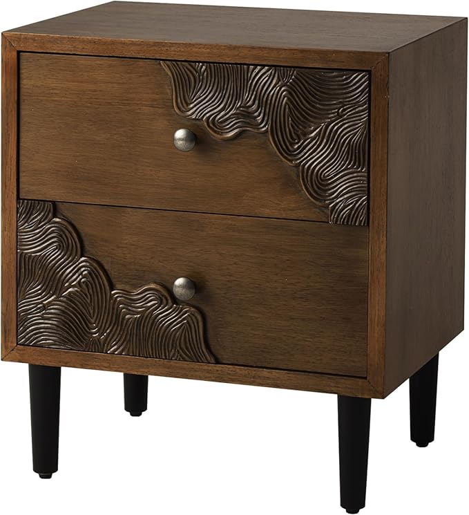 COSIEST Modern Nightstand with 2 Storage Drawers, Mid Century End Table by COSIEST